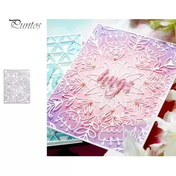 Цветочный фон Металлические штампы DIY Скрапбукинг Тиснение бумажные карты Трафарет серебряный