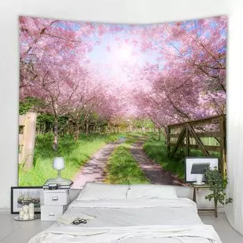 Цветочный гобелен, арочный цветочный дверной след, гобелен, декоративное художественное одеяло, шторы для дома, спальни, гостиной, декоративный гобелен 100x75cm