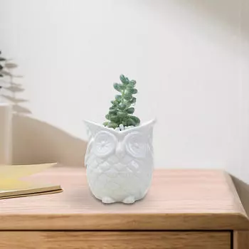 Цветочный горшок Бонсай в форме совы, контейнер для домашних растений для полки, сада, офиса