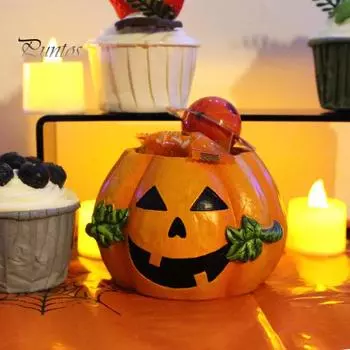 Цветочный горшок для тыквы, сочная ваза, цветочный горшок на Хэллоуин, смоляные уличные комнатные растения, статуи тыквы, осенние тыквенные горшки, сочный горшок оранжевый