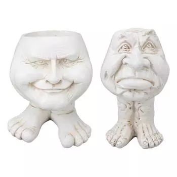 Цветочный горшок из смолы, инновационный изысканный ретро-горшок для цветов в стиле старика, суккулентный горшок для сада на открытом воздухе Type 1