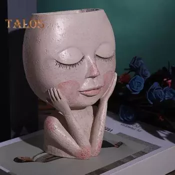 Цветочный горшок Красивый декоративный легкий привлекательный садовый террасный цветочный горшок Украшение сада бежевый