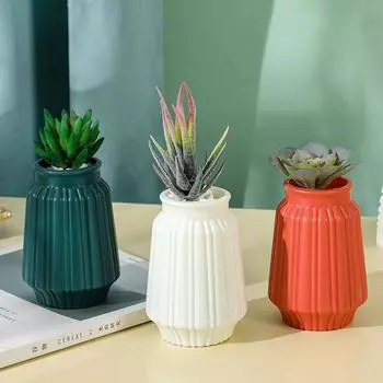 Цветочный горшок ручной работы для уникального украшения гостиной, элегантные декоративные вазы для цветов синего цвета оранжевый