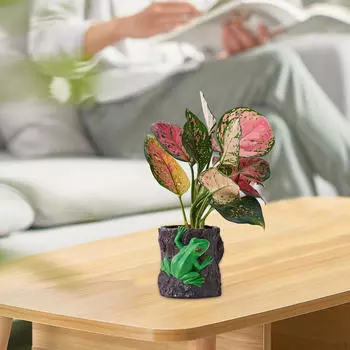 Цветочный горшок с фигуркой лягушки 10x10 см многофункциональное настольное украшение из смолы для дома Style A