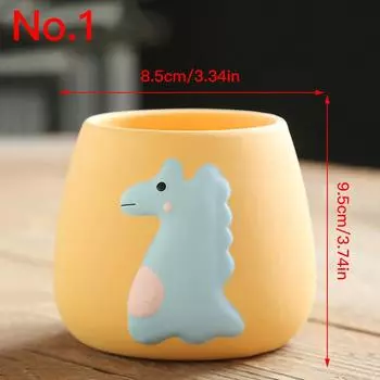 Цветочный горшок с мультяшными животными, керамический сочный горшок, кашпо, настольные украшения, горшок для растений, домашний декор, украшение сада No.1