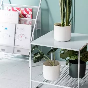 Цветочный горшок Современный элегантный сплошной цвет Сверхмощные дренажные отверстия Настольный комнатный уличный завод Овощные травы Сочные горшки для цветов Садовые принадлежности белый