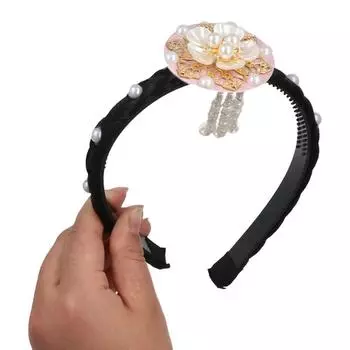 Цветочный ханбок ободок для волос жемчуг сценический танец обруч для волос ретро корейский ободок для волос свадьба белый