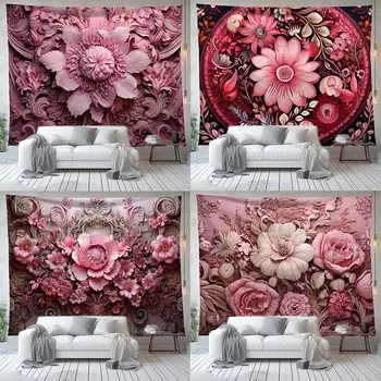 Цветочный и растительный фон Гобелен Спальня Гостиная Гобелен Украшение стены дома Гобелен 100x75cm