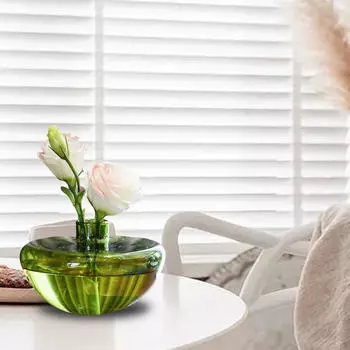 Цветочный контейнер, гидропонная стеклянная ваза для декора ванной комнаты и спальни зелёный