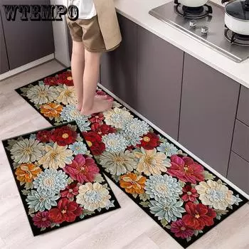 Цветочный ковер противоскользящий кухонный коврик для пола уличный входной коврик гостиная ванная комната коврики 40*60CM