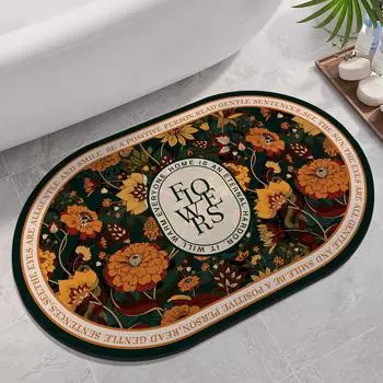 Цветочный коврик для ванной комнаты, быстросохнущий, нескользящий, коврик для ног, суперабсорбирующий, коврик для душа, коврик для унитаза, коврик для двери, моющийся 40cmx60cm