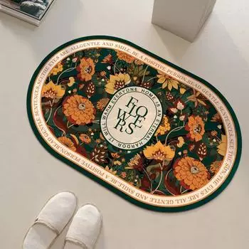 Цветочный коврик для ванной комнаты, быстросохнущий, нескользящий, коврик для ног, суперабсорбирующий, коврик для душа, коврик для унитаза, коврик для двери, моющийся 40cmx60cm