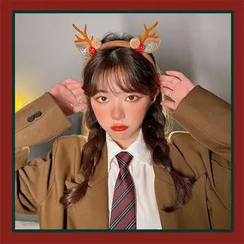 Цветочный макияж ветка в корейском стиле обруч на голову с рогами повязка на голову женская повязка для волос аксессуары для волос