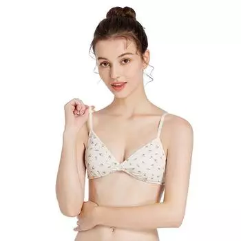 Цветочный маленький свежий нижнее белье женский тонкий сексуальный бюстгальтер без косточек бюстгальтер с втягивающим механизмом белый S белый