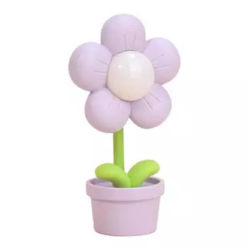 Цветочный ночник для детей, мягкий свет, изгибающийся на 360 градусов, работающий от батареек, прикроватные лампы для гостиной фиолетовый