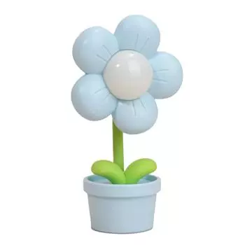 Цветочный ночник для детей, мягкий свет, изгибающийся на 360 градусов, работающий от батареек, прикроватные лампы для гостиной синий