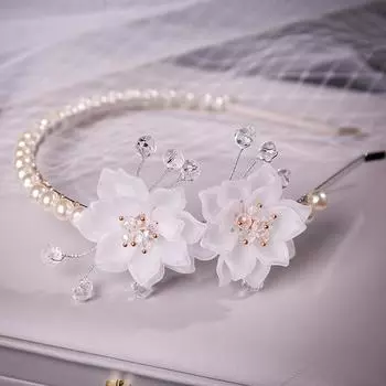 Цветочный ободок для волос с жемчугом и стразами, тиара для женщин, для выпускного вечера, вечеринки, невесты, свадьбы, аксессуары для волос, ювелирные изделия, повязка на голову, подарок