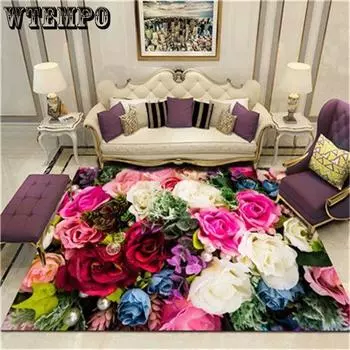 Цветочный пасторальный ковер с 3D принтом, домашний декор, коврики для входной двери, коврики для гостиной, ковры в спальне, детский ковер, коврик для ванной 50*80cm