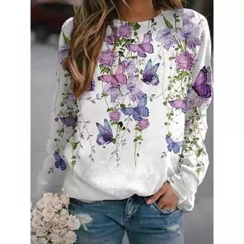 Цветочный Подсолнух 3D Принт Толстовка Женская Мода O-образный вырез Графические Толстовки Женские Толстовки Осень Зима Пальто Женская Толстовка S