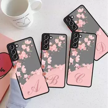Цветочный розовый ABC модный матовый чехол для Samsung Galaxy S22 S20 S21 FE S10 S9 Plus S8 Capa Note 20 10 Lite Phone Fundas Samsung S22 5G