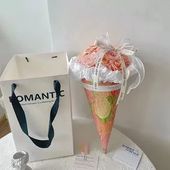 Цветочный ручной работы DIY Упаковка Букет Материал Листы Мороженое Утолщенный картон Оберточная бумага Конус Цветок