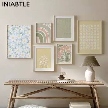 Цветочный рынок, красочные абстрактные постеры на скандинавскую тему и принты, настенная живопись на холсте, настенные картины для гостиной, домашний декор 21cm30cm NoFrame