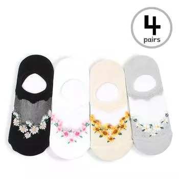 Цветочный сад See Through No Show Socks Женские сетчатые летние носки LN14