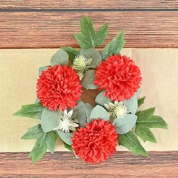 Цветочный шар ручной работы, подсвечник из хризантемы, венок, настольное украшение, домашний реквизит для фотосъемки на Хэллоуин, рождественские праздники, цветы красный