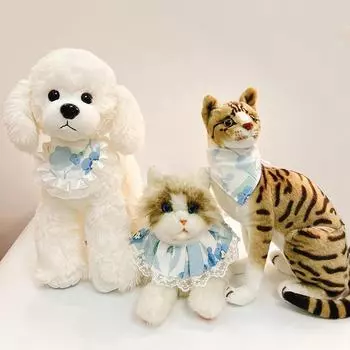 Цветочный шарф с котенком и собакой: Милый нагрудник для мелких домашних животных, таких как бишон Flower No. 6 Bib, One size fits all розовый