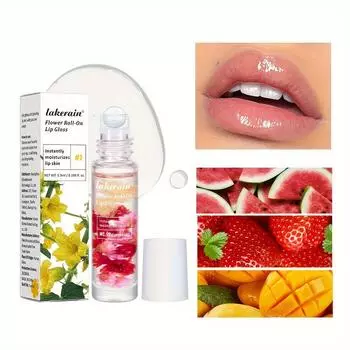 Цветочный шариковый блеск для губ. Увлажняющий и увлажняющий цветочный бальзам для губ, масло для губ. Средства по уходу за губами #1 mango