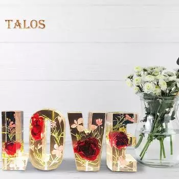 Цветочный смоляной ночник ручной работы прессованные цветы буквы лампа настольный декор светящиеся цветочные буквы орнамент подарок для мамы жены X