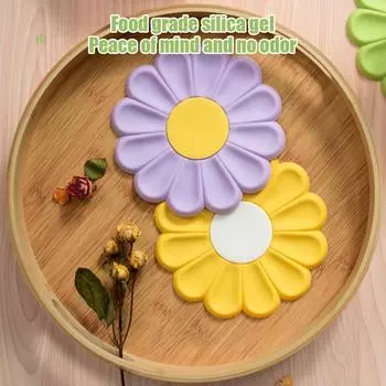 Цветочный термостойкий силиконовый коврик, подставки для чашек для напитков, нескользящий держатель для горшков, настольная подставка для столовых приборов, кухонные аксессуары, подстаканники, подушечки 17cm зелёный
