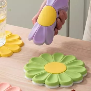 Цветочный термостойкий силиконовый коврик Подставки под стаканы Нескользящие держатели для кастрюль Настольные подставки Кухонные принадлежности Подставки Подставки