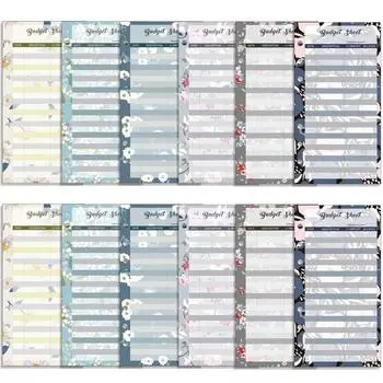 Цветочный трекер расходов, сменная папка, бумага, внутренний планировщик счетов, органайзер, страница индекса, деловое использование Style C