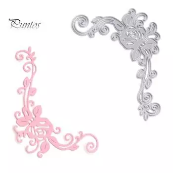 Цветочный уголок, высечка, сделай сам, скрапбукинг, фотоальбом, декор, тиснение, трафарет серебряный