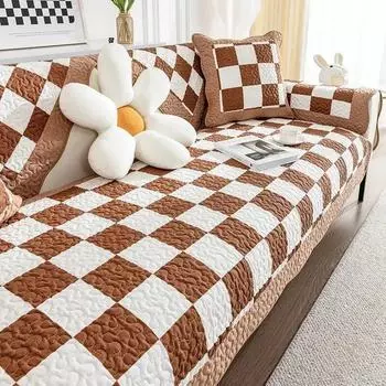 Цветочный узор, четыре сезона, диванное полотенце, хлопчатобумажная ткань, художественная окантовка ручной работы, диванная подушка, украшение для гостиничной мебели, чехол для дивана 70x70cm 1pcs