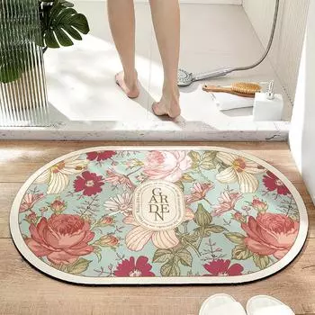 Цветочный узор можно чистить ПВХ коврик для двери коврик для входа коврик для входа нескользящий коврик для двери можно резать ковер 40*60cm
