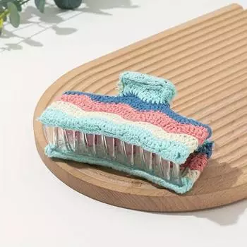 Цветочный Вязаный Зажим-Краб Клубника Богемный Стиль Заколка для Волос Пляж Style4