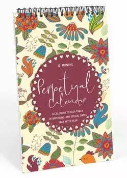 Цветочный вечный календарь Inkdotpot, важные даты для запоминания - ежемесячный и ежедневный журнал 6x9 для особых дней 9 x 6 Inches светло-желтого