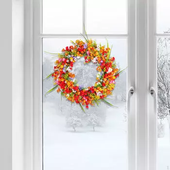 Цветочный венок Искусственный элегантный 15,7-дюймовый простой подвесной весна-лето для входной двери