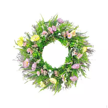 Цветочный венок Искусственный коттедж Передняя дверь Весенние венки Летняя цветочная гирлянда для фестиваля