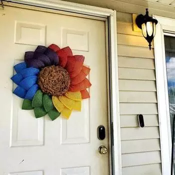 Цветочный венок Экологически чистый Водонепроницаемая смола Большая Красивая Подделка Полевой цветок Дверь Вечеринка Декор