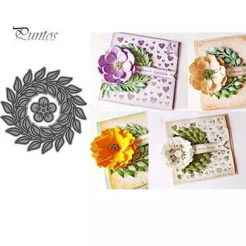 Цветочный венок, металлические штампы, сделай сам, скрапбук, бумажные карты, альбом, трафарет для рукоделия серебряный