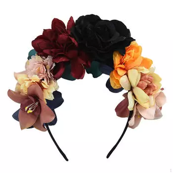 Цветочный венок, повязка для волос, креативный свадебный головной убор «сделай сам», для свадебной вечеринки, косплей Style A
