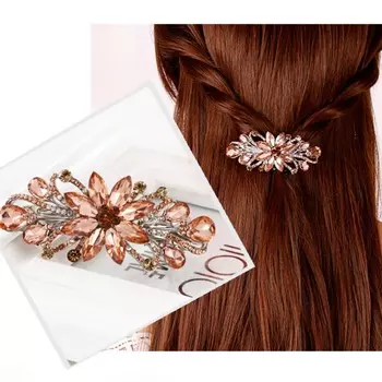 Цветочный женский головной убор с заколкой-хвостом, стразы, пружинная заколка, боковая заколка 8*3.5cm
