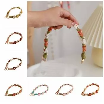 Цветок Цветок Ручной Работы Сплетенный Телефон Цепочка Хлопок Цветок Плетеный Брелок Для Ключей Дети Игрушки 08