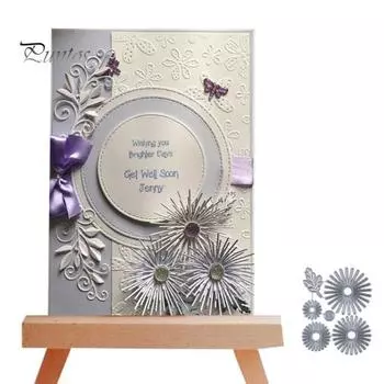 Цветок Дейзи Лист Металлический штамп для DIY Скрапбукинг Альбом Ремесленный проект серебряный