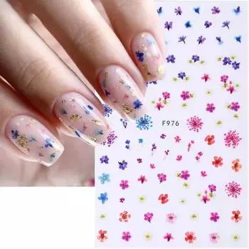 Цветок для ногтей DIY наклейка для ногтей в виде листа черный, белый цвет розовый узор наклейки для ногтей красочные наклейки для ногтей