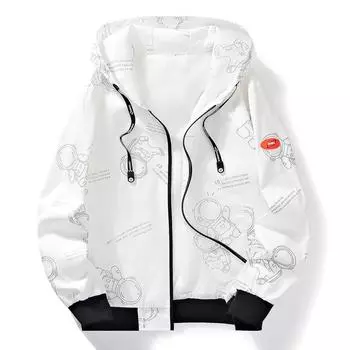 Цветок кешью в гонконгском стиле, имитация двухкомпонентной куртки, молодежная бейсбольная форма, куртка с капюшоном, мужская осенне-зимняя куртка для мужчин M