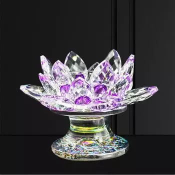 Цветок лотоса Подсвечник лотоса Многоцветные высокие ножки Статуэтки лотоса Сувенир белый